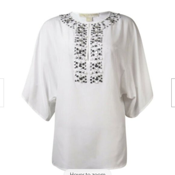 MICHAEL Michael Kors Women's Embellished Dolman Sleeve Tunic XS - Picture 9 of 10